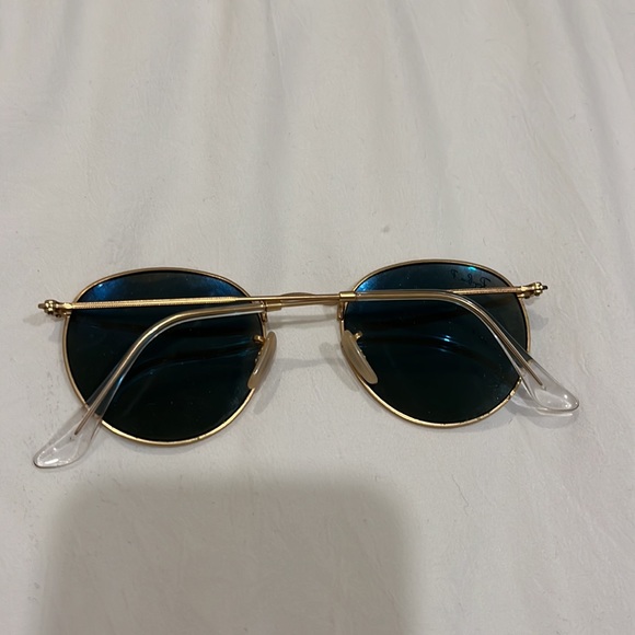 Ray-Ban Round Metal-Frame Sunglasses with Blue Mirror Lens - Picture 2 of 5